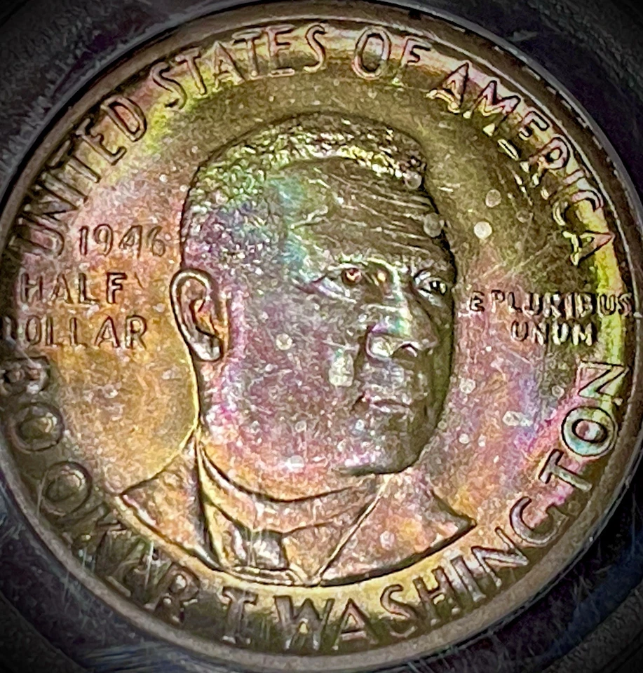 1946-D Booker T Washington Commemorative Half Dollar PCGS MS67 Toned BTW - Image 2 of 4