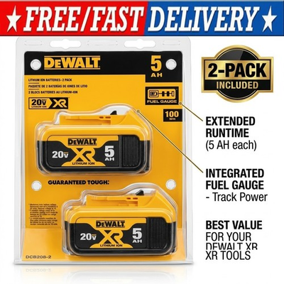 #ad 2 Pack DEWALT DCB205 2 20V MAX Premium Lithium Ion 5.0AhPremium High Capacity $73.95