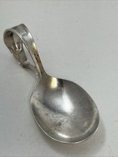 International Sterling Curved 3  Baby Spoon Possibly  Minuet  Pattern