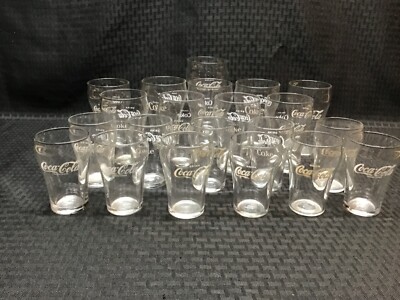 Lot Of  21 Vintage 1970 s  Enjoy Coke / Coca-Cola  Clear Glass - misc  6  /5 /4 