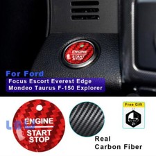 Red Carbon Fiber Car Engine Start Stop Trim Sticker For Ford Escort Everest 2019