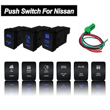 Interruttore Pulsante Led Blu Per Nissan Navara NP300 Rogue Pathfinder X-Trail
