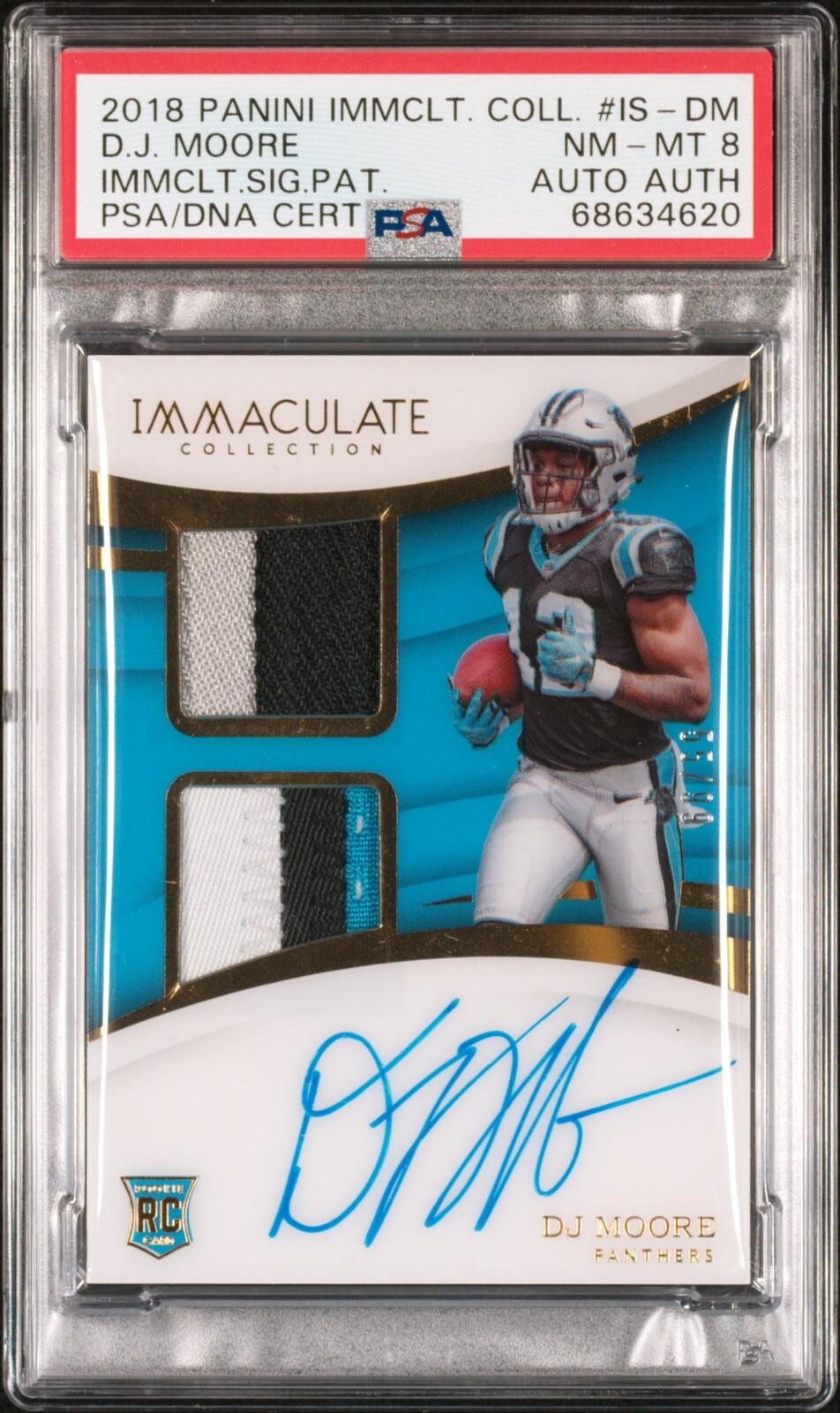 DJ Moore Panini Immaculate Collection Immaculate Signature Patches #ISDM Base