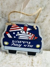 July 4th Patriotic Independency Day Fireworks Metal Hanging Truck Ornament.