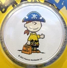 1 oz. Peanuts Charlie Brown PIRATE Costume color round .999 silver IN CARD