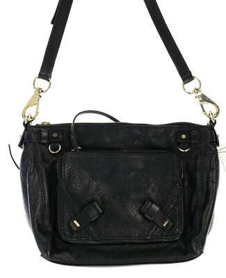 SHE + LO Black Leather Crossbody Bag 134715