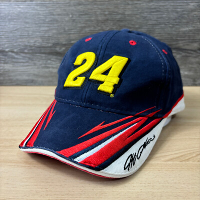 VINTAGE Nascar Hat Cap Strap Back Blue Jeff Gordon Racing Chase