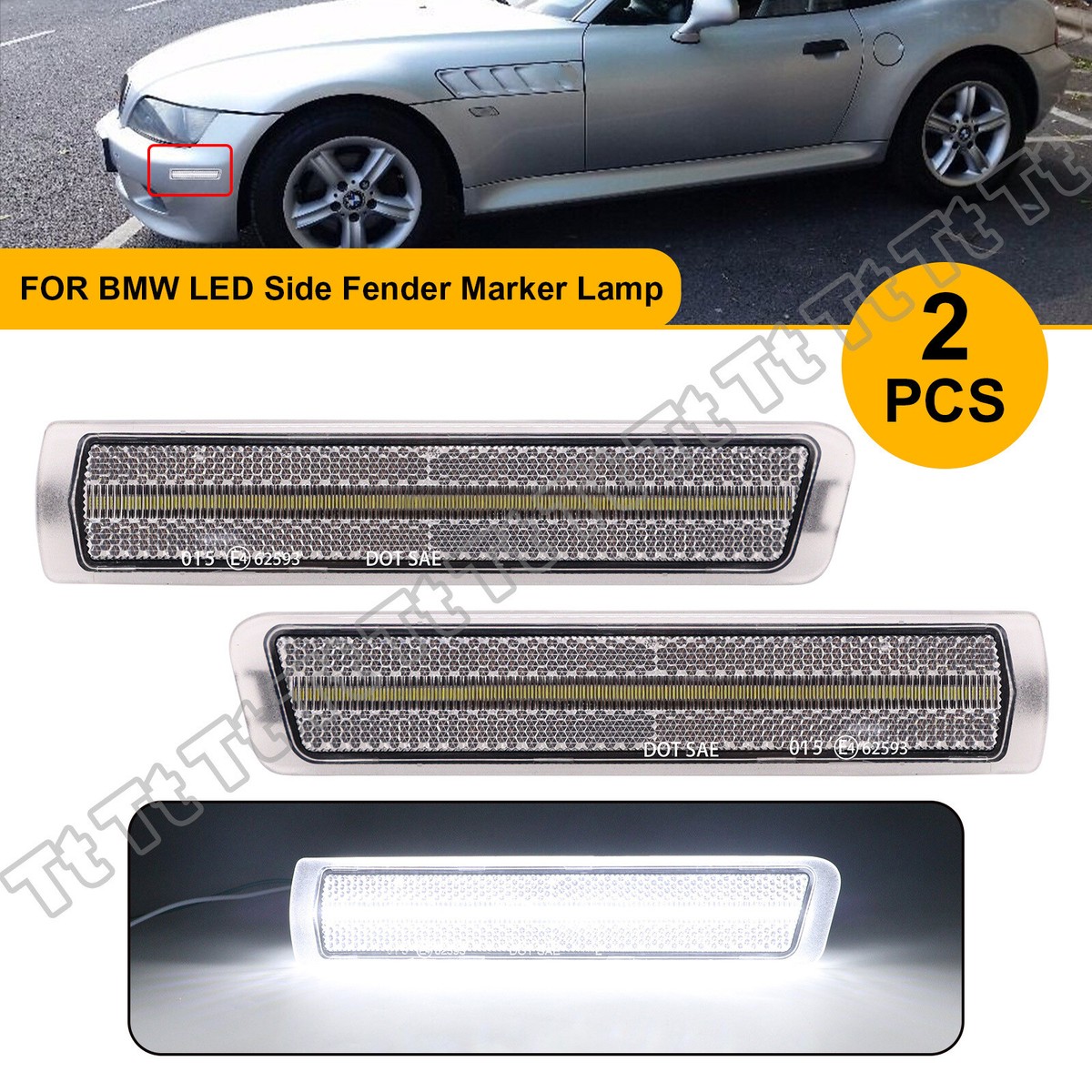 For 1996-2002 BMW Z3 M Coupe Roadster White LED Front Bumper For 1996-2002 BMW Z3 M Coupe Roadster White LED Front Bumper