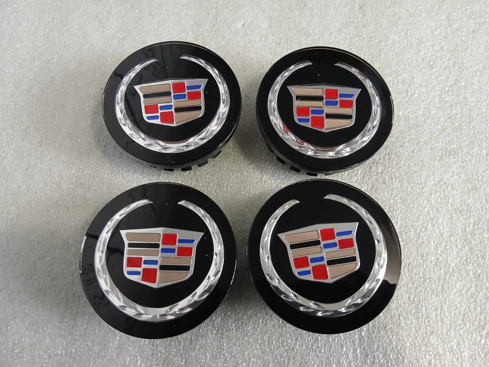 4PC SET Black Wheel Center Hub Caps Cadillac ATS CTS DTS SRX STS XLR XTS 2-5/8