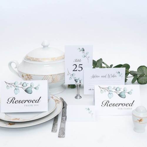 Reserved Table Signs Pack Of 25 Reserved Signs For Family Reserved Signs For Wed - Picture 6 of 6