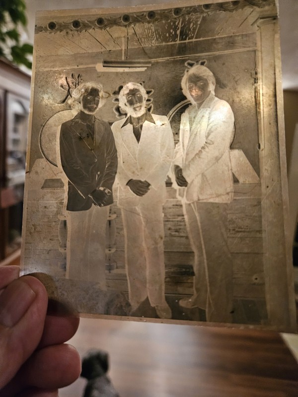 Old Photo Negative Appears To Be Musical Band From The 1940's?