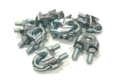 Cable Clamps 1/2  U-Bolts Galvanized Wire Rope Clamps Clips 2, 4, 6, 12, 20pcs