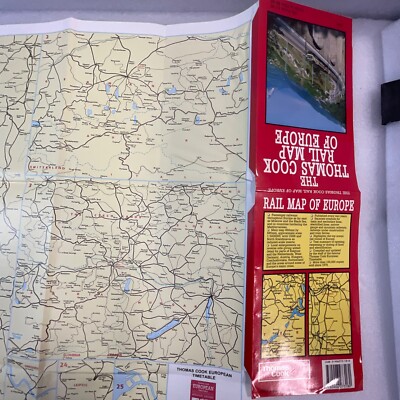The Thomas Cook Rail Map Of Europe 1993 Folding Paper Map