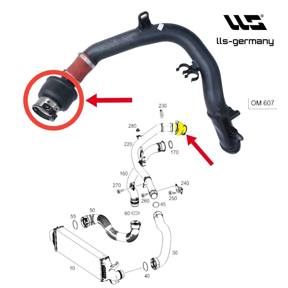 RESONATOR Ladeluftschlauch für MERCEDES A-Klasse 160 CDI 180 CDI A6070940182 - Bild 4 von 4