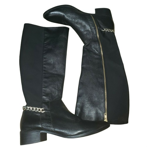 Steve Madden Leslie Black Leather Knee 