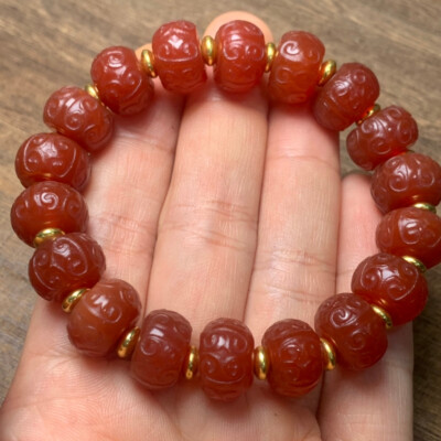 Tibetan Nepalese Himalayan Ancient agate Old Dzi Talisman  eye Bead Amulet FYM