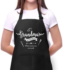 Funny Aprons for Grandma Women-Grandma's Kitchen Adjustable Apron with Pocket...