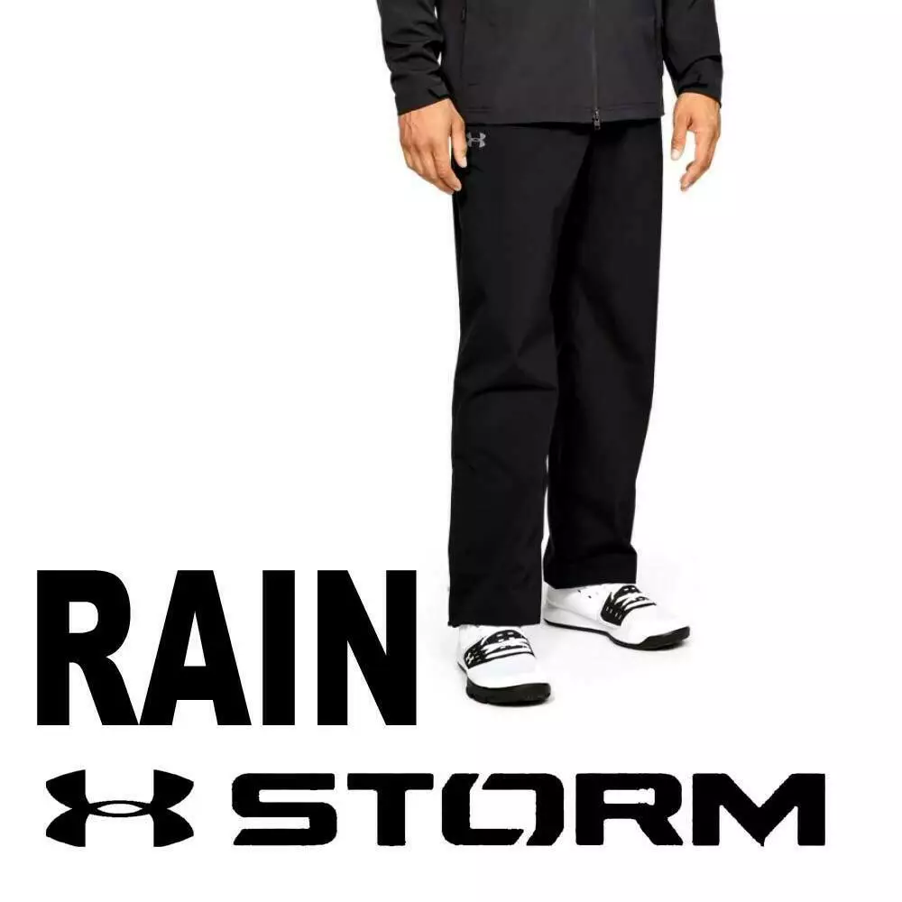 Under Armour Storm Mens Rain Fishing Pants Black Loose Fit Choose Sz 1305788 001