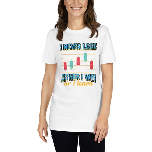 I Never Lose ni I Win or Learn Retro T-shirt black outline vintage Tee - Imagen 3 de 12