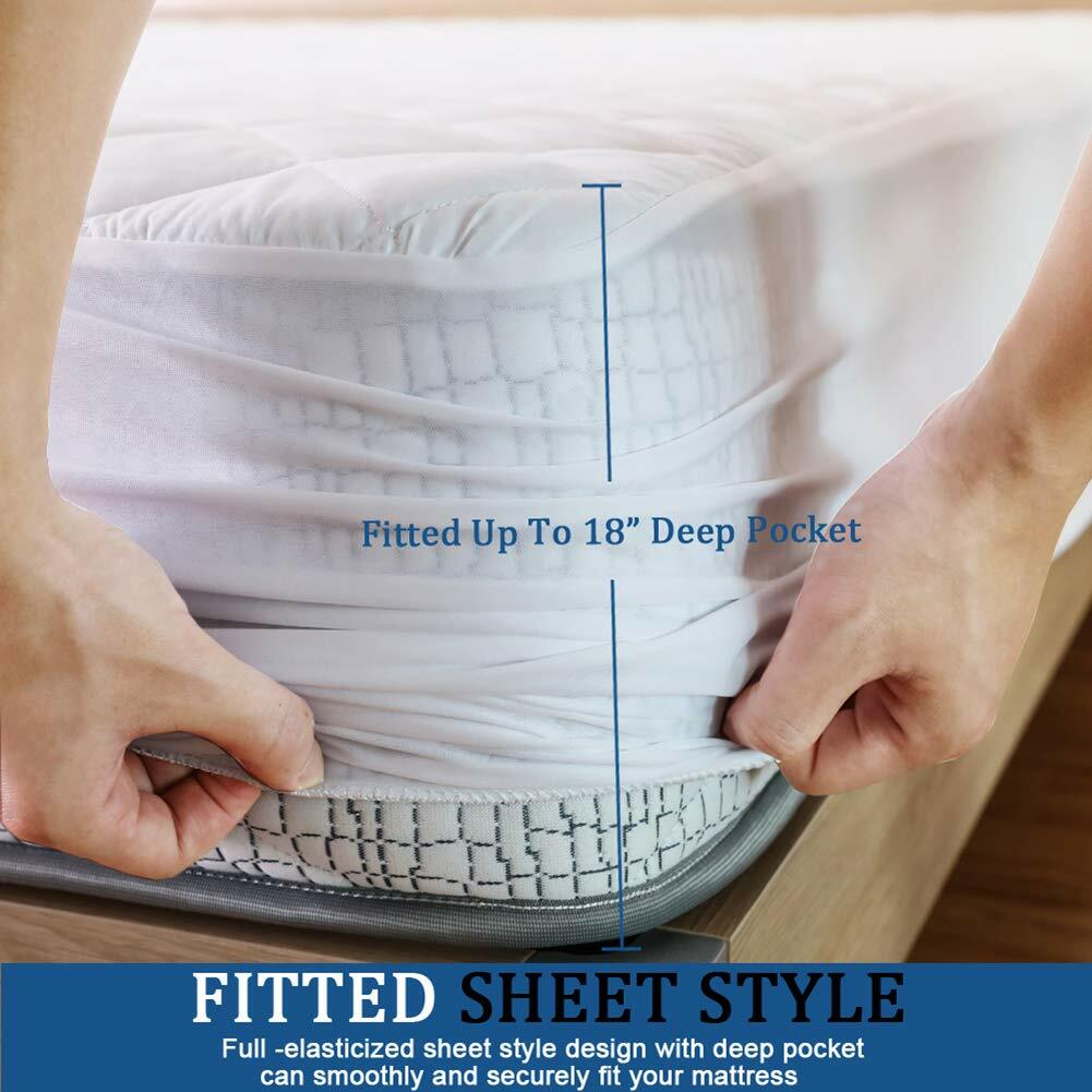 New Waterproof Mattress Protector 40cm Extra Deep Elasticated Fitted