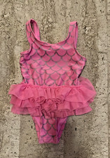 Baby Girls Cat  Jack Pink Mermaid Ruffled Tutu Swimsuit Size 2T