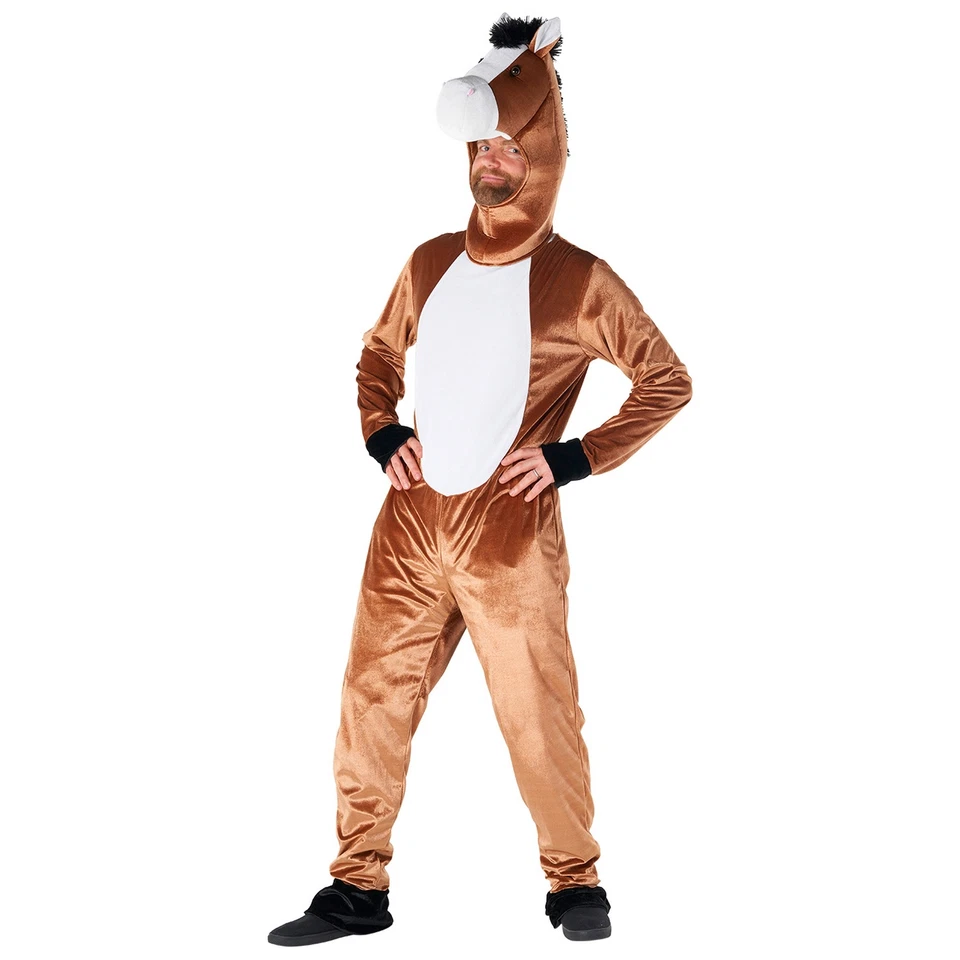 Men`s Horse Costume Adult Animal Jumpsuit Halloween Kentucky Derby Size M - XL - Image 2 of 4