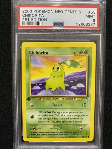 Chikorita (1st Edition) graded PSA 9 for sale on eBay