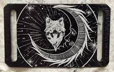 GRIP6 BELT BUCKLE - BLACK / NINJA / CRESENT MOON and WOLF - THIN - 1.1 INCH WIDE