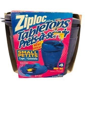 Ziploc TableTops Cups w/ Spill-Proof Lids Set of 4 RARE NEW Vintage 12 oz