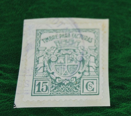 Spain. Spanish Old Used Fiscal & Revenue Stamp. On paper. T5 - Picture 2 of 2