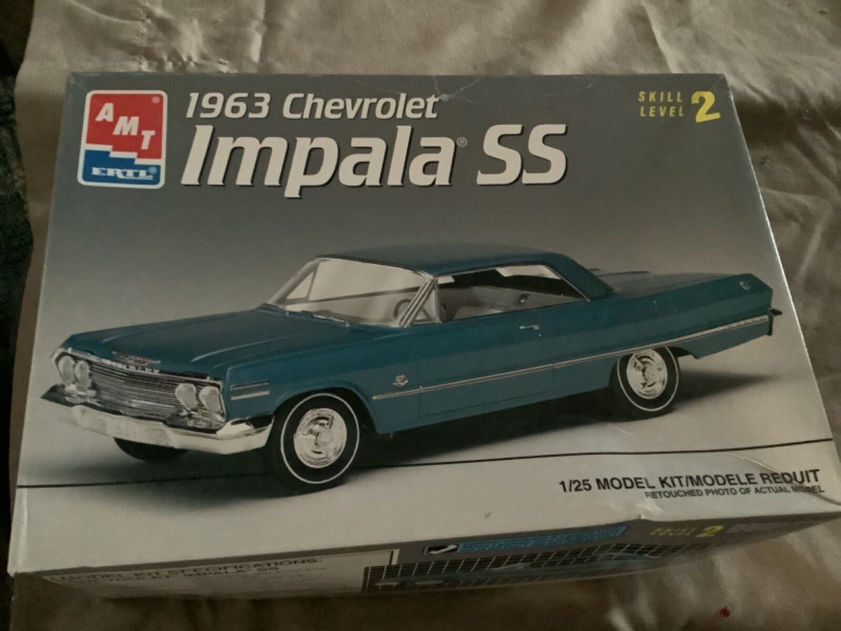 Vintage rare estate AMT '63 Chevy Impala SS Model Kit Factory 1/25