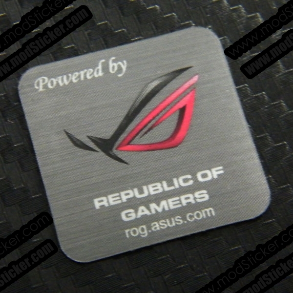 Asus Republic of Gamers Silver Chrome Sticker 29 x 26.5mm ROG