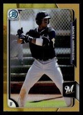Monte Harrison 2015 Bowman Chrome Prospects Gold Refractors 25/50 #BCP206