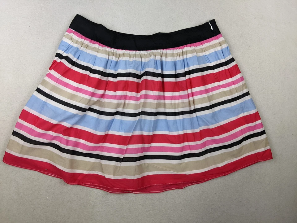 CYNTHIA ROWLEY - FALDA MUJER PNK AZUL BLANCO RAYAS ALGODÓN LÍNEA A - TALLA 16 Foto 2 de 4