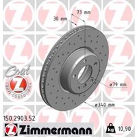 Zimmermann 2X Bremsscheibe Vorne Ø340 Mm InnenbelüFtet Gelocht FüR BMW 1Er F20