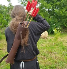 NEW European Medieval PU Leather Back Bow Arr...