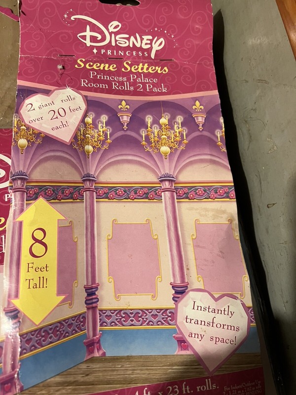 DISNEY Princesses Birthday Party Wall Scene And Princess Etc 8 X 20 Feet