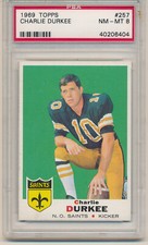 1969 Topps Football Charlie Durkee (Rookie Card) (#257) PSA8 PSA*. rookie card picture
