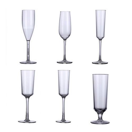 Tazze bicchiere da vino tazze di plastica trasparenti riutilizzabili cristalline - Foto 1 di 5