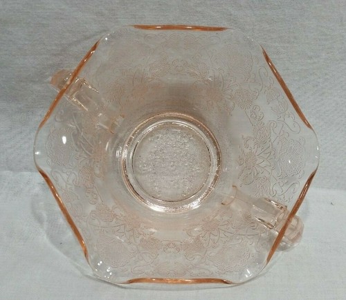 Hazel Atlas Florentine #1 Pink Depression Glass Ruffled Cream Soup Bowl - Picture 2 of 3