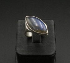 Hand-made Sterling Silver Bezel Set Marquise Labradorite
