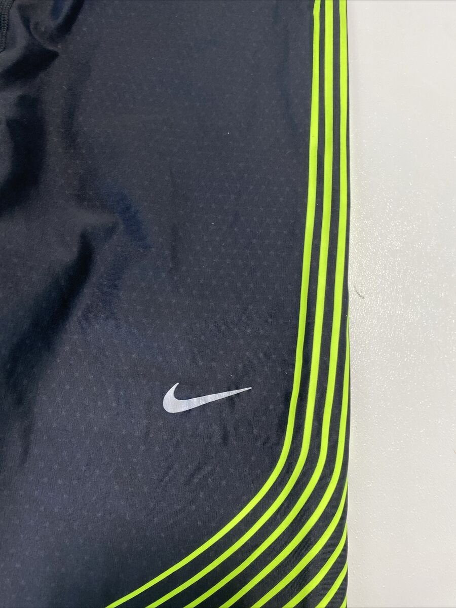 Nike Dri-Fit 'Power Speed Tights' Black & Neon Yellow Womens Nike Dri-Fit 'Power Speed Tights' Black & Neon Yellow Womens