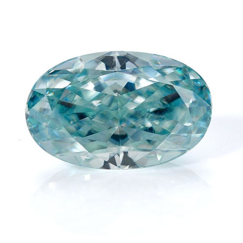 Loose Moissanite Oval Shape VVS1 Aqua Blue Color Crushed Ice Cut GRA Certified - Picture 22 of 22
