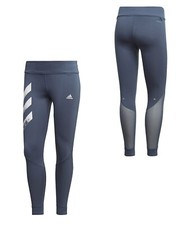 Women adidas Leggings Own The Run 3 Stripe Legacy Blue Training Running Legging