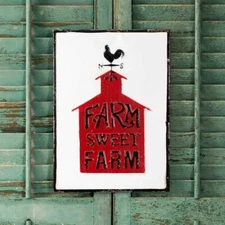 Vintage Style Farm Sweet Farm w Barn Metal Sign