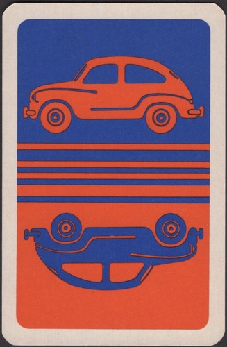 Spielkarten Einzelkarte alt Oldtimer * VOLKSWAGEN KÄFER Motor Auto Kunst Bild
