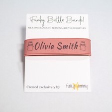 Bottle Band, PERSONALISED, Silicone name band for bottles, Fits all bottles