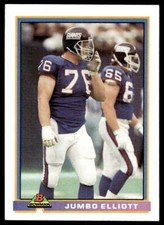 1991 Bowman #369 Jumbo Elliott - New York Giants