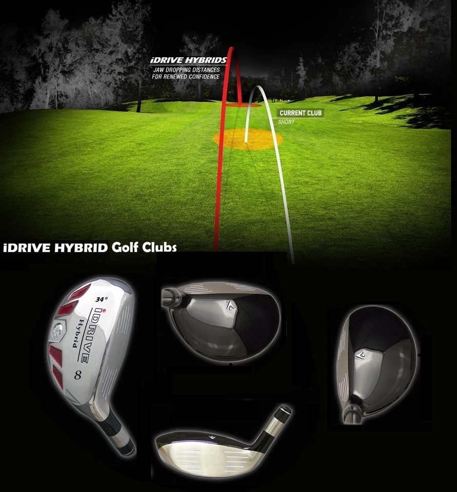 Hierro híbrido IDRIVE (ELIGE) 2 3 4 5 6 7 8 9 PW SW LW agarre Jumbo estándar mediano Foto 2 de 3