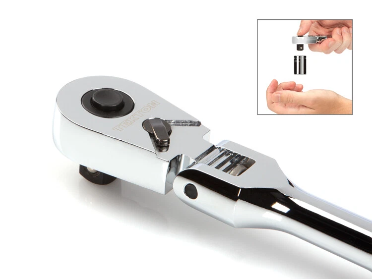 TEKTON 90 TOOTH 3/8-Inch Drive x 8-Inch Flex Quick-Release Ratchet | SRH31108 - Image 4 of 4